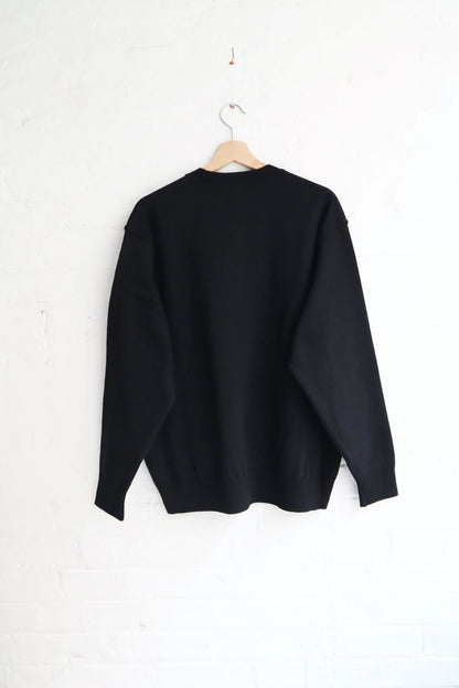 Yonetomi - Wave Cotton Knit Pullover, Black