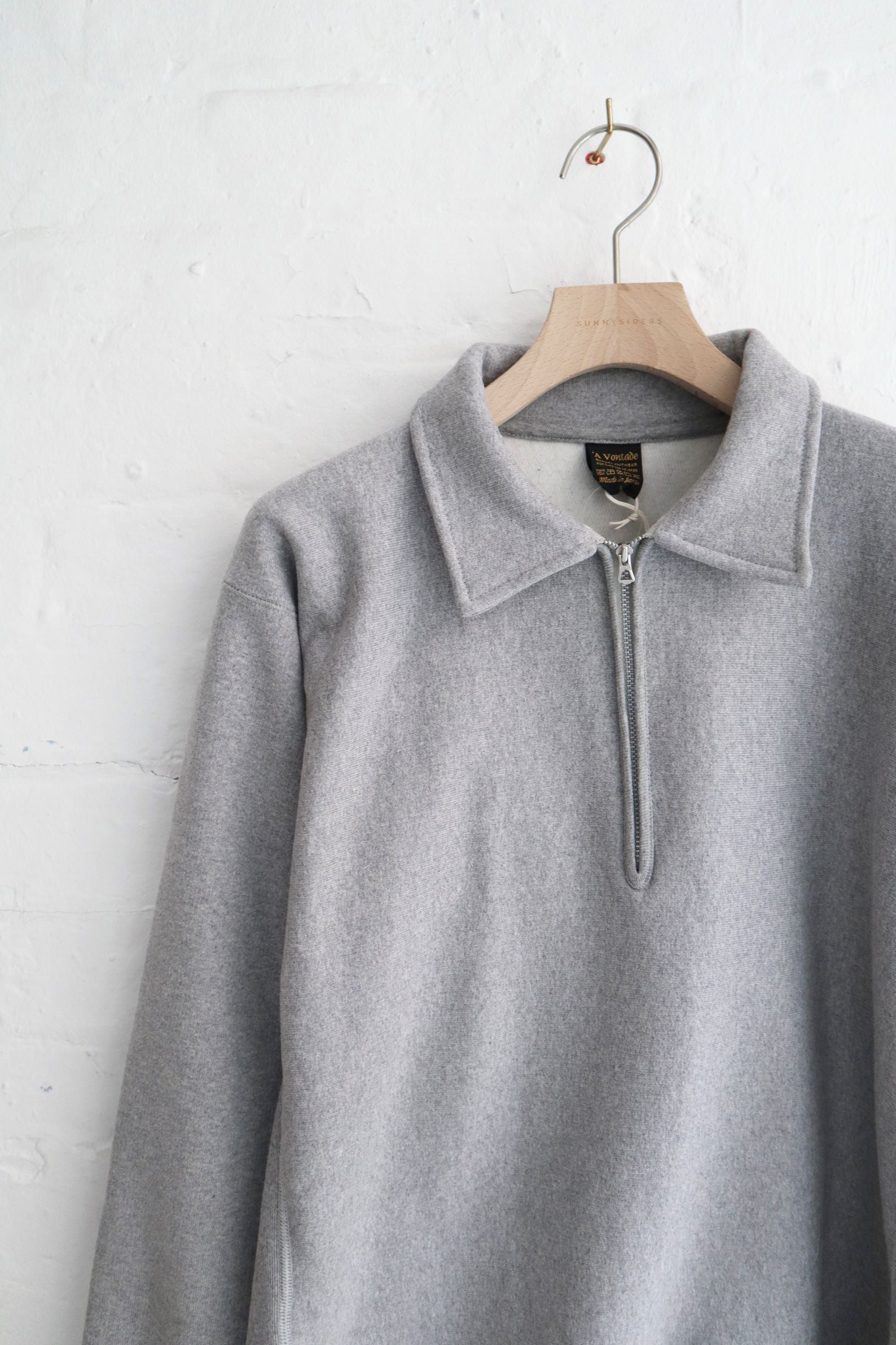 SUNNYSIDERS_*A VONTADE_*A Vontade - Half Zip Sweatshirt, Grey Marl_Sweats