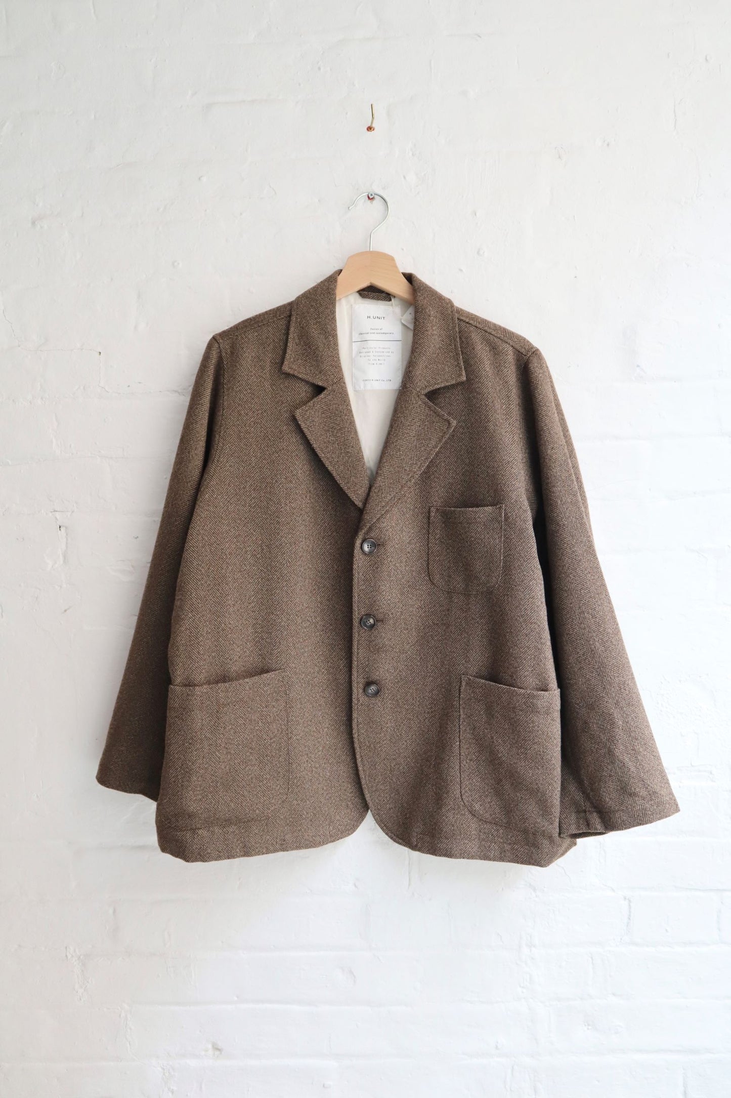 H. Unit - Tech-Tweed Jacket, Brown Herringbone