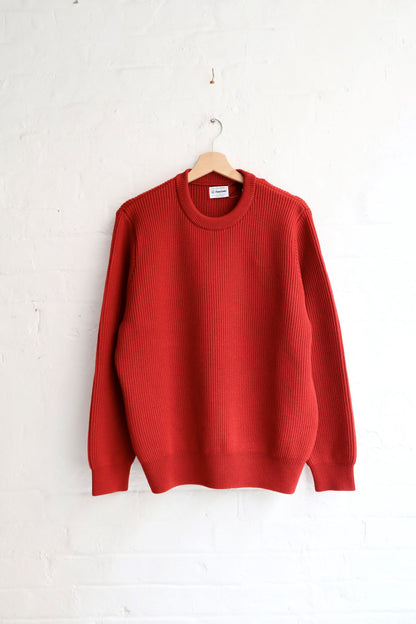 Yonetomi - Wool Rib Knit Pullover, Red