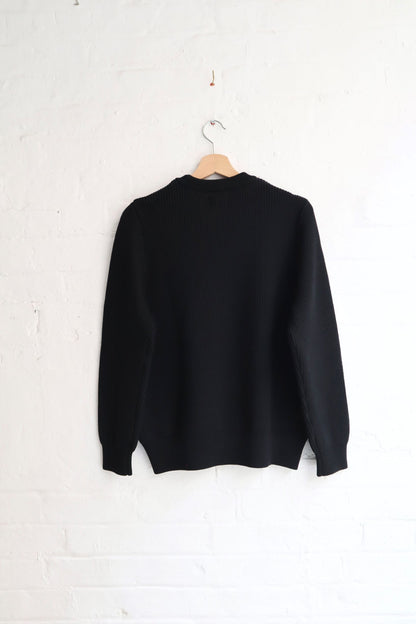 Yonetomi - Wool Rib Knit Pullover, Black