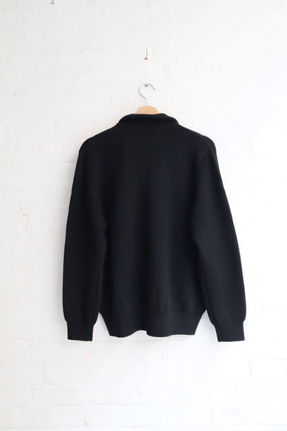 Yonetomi - Wool Rib Knit Blouson, Black