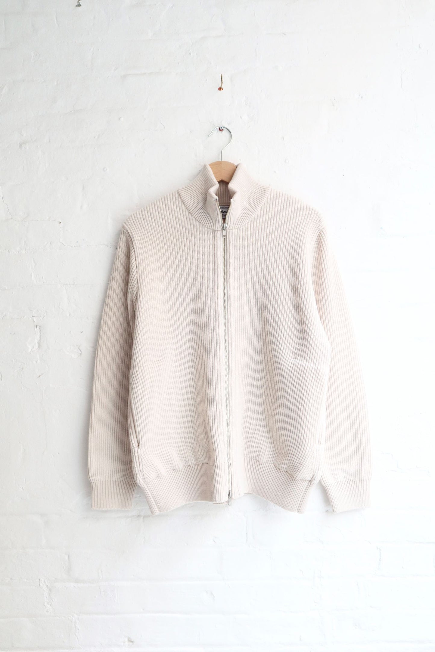 Yonetomi - Wool Rib Knit Blouson, Ecru