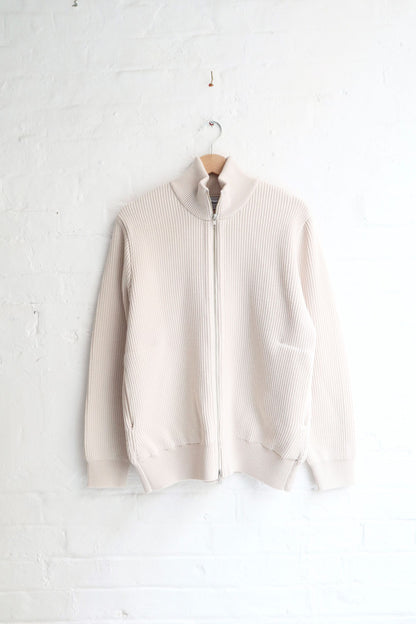 Yonetomi - Wool Rib Knit Blouson, Ecru