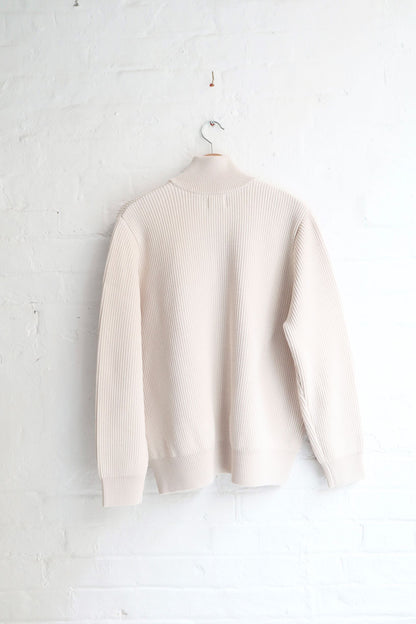 Yonetomi - Wool Rib Knit Blouson, Ecru