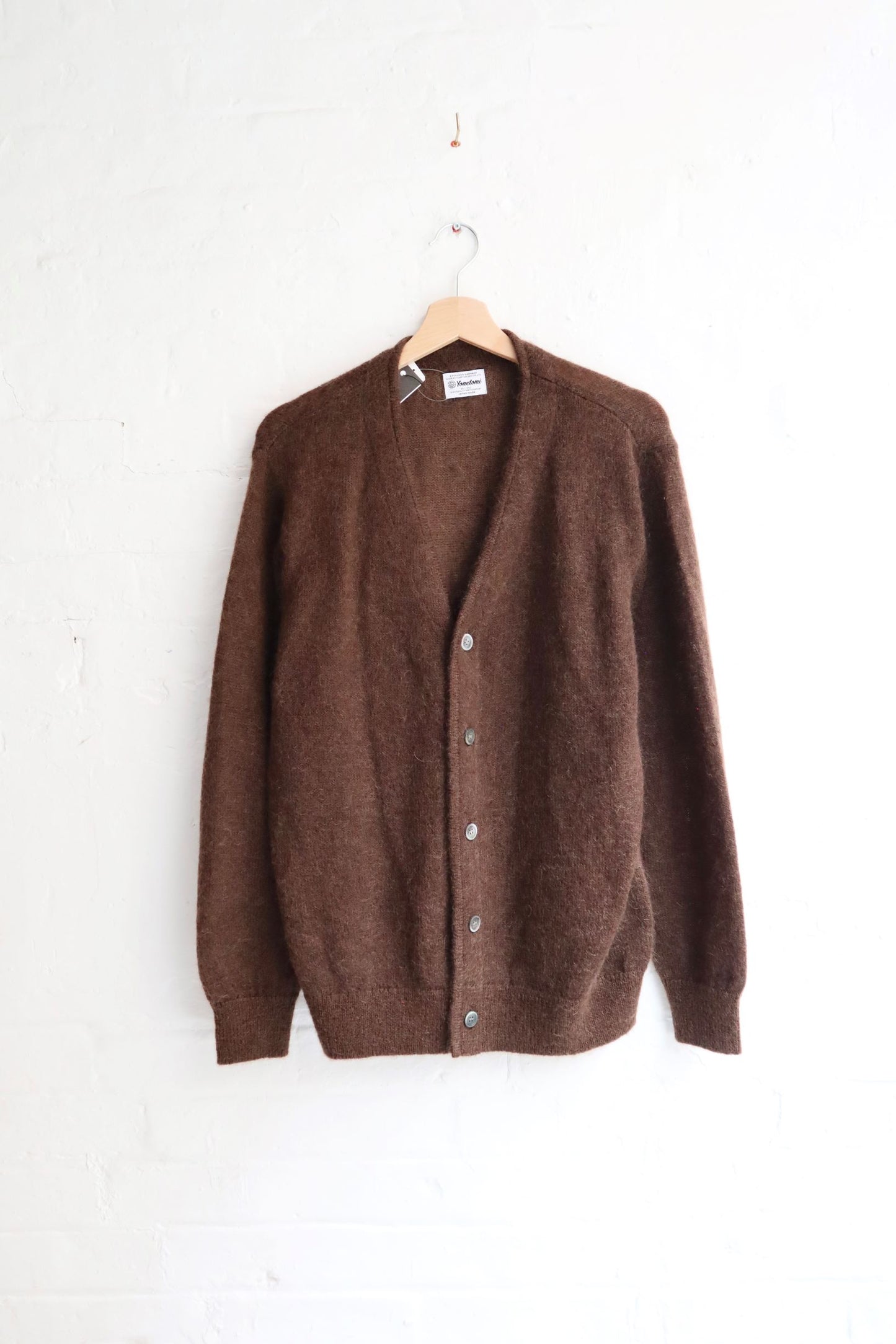 Yonetomi - Shaggy Mohair Cardigan, Brown