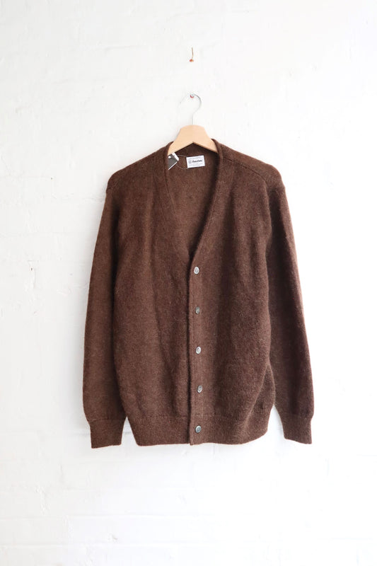 Yonetomi - Shaggy Mohair Cardigan, Brown