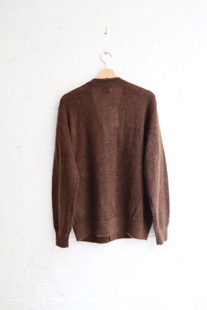 Yonetomi - Shaggy Mohair Cardigan, Brown