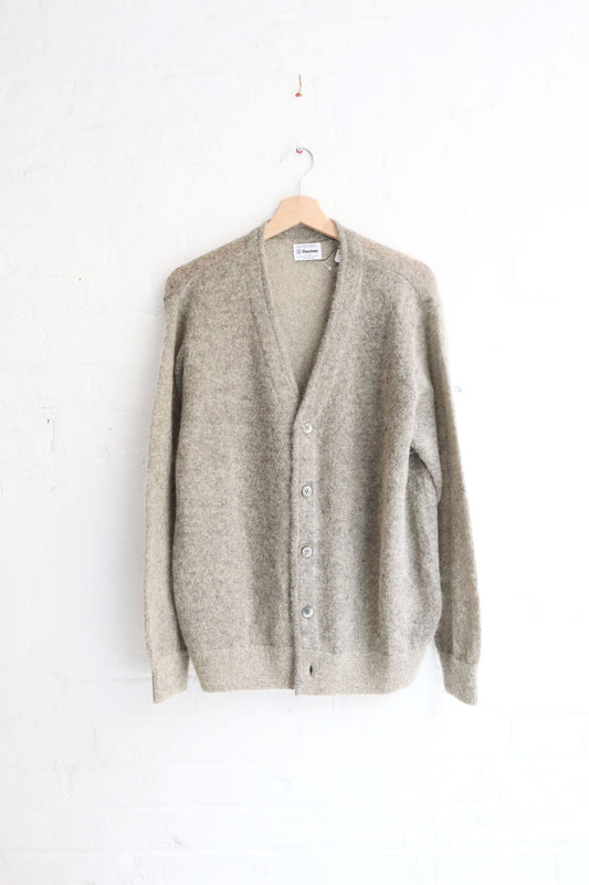 Yonetomi - Shaggy Mohair Cardigan, Beige