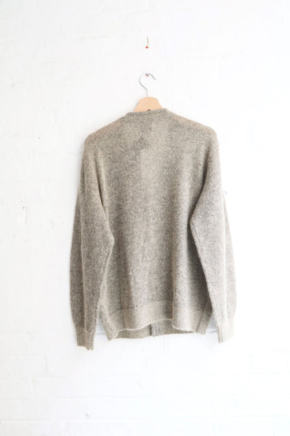 Yonetomi - Shaggy Mohair Cardigan, Beige