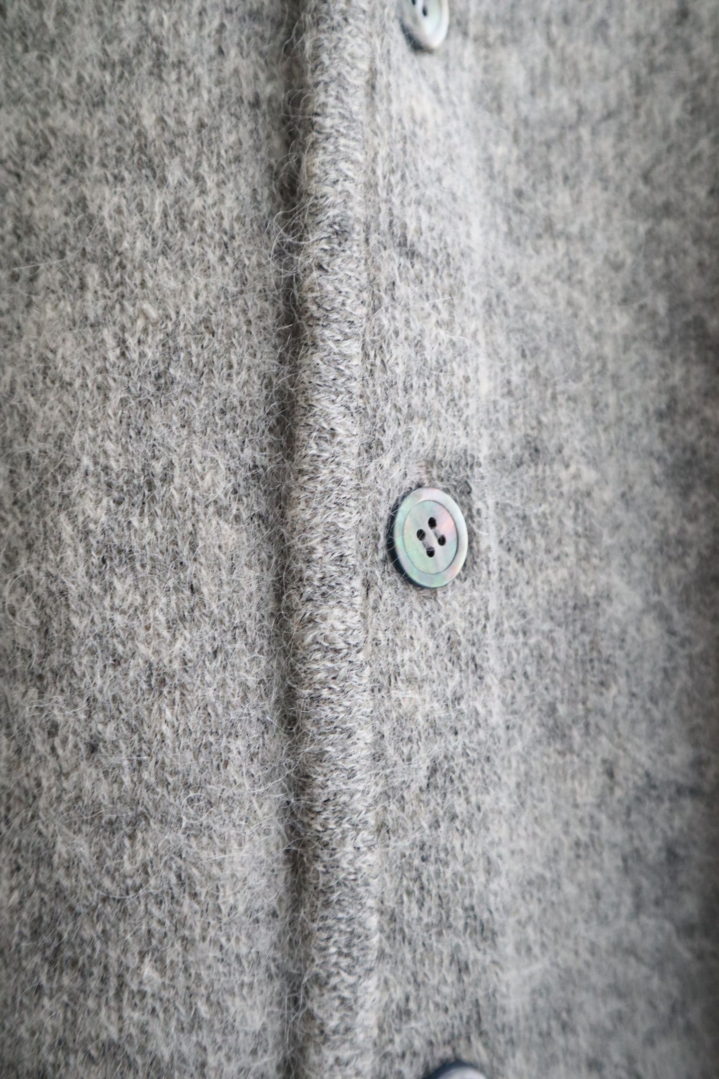 Yonetomi - Shaggy Mohair Cardigan, Beige