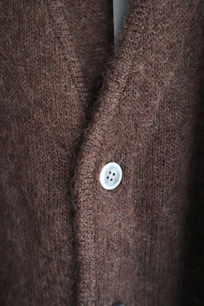 Yonetomi - Shaggy Mohair Cardigan, Brown
