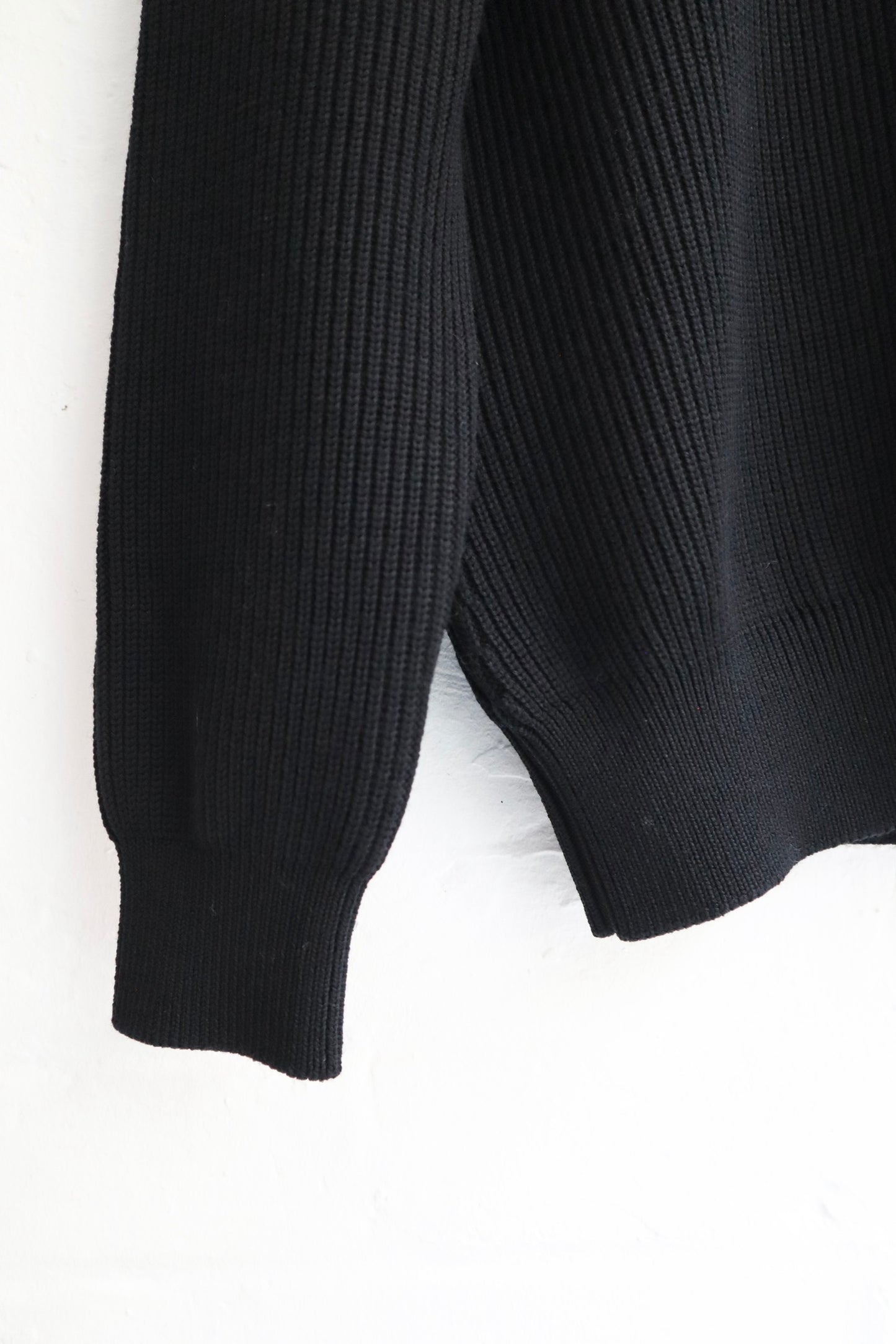 Yonetomi - Wool Rib Knit Pullover, Black
