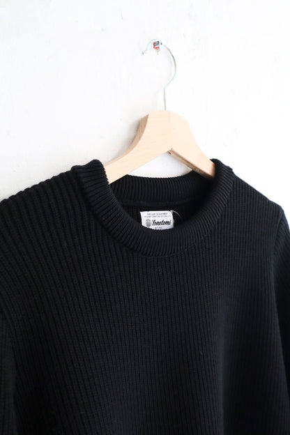Yonetomi - Wool Rib Knit Pullover, Black
