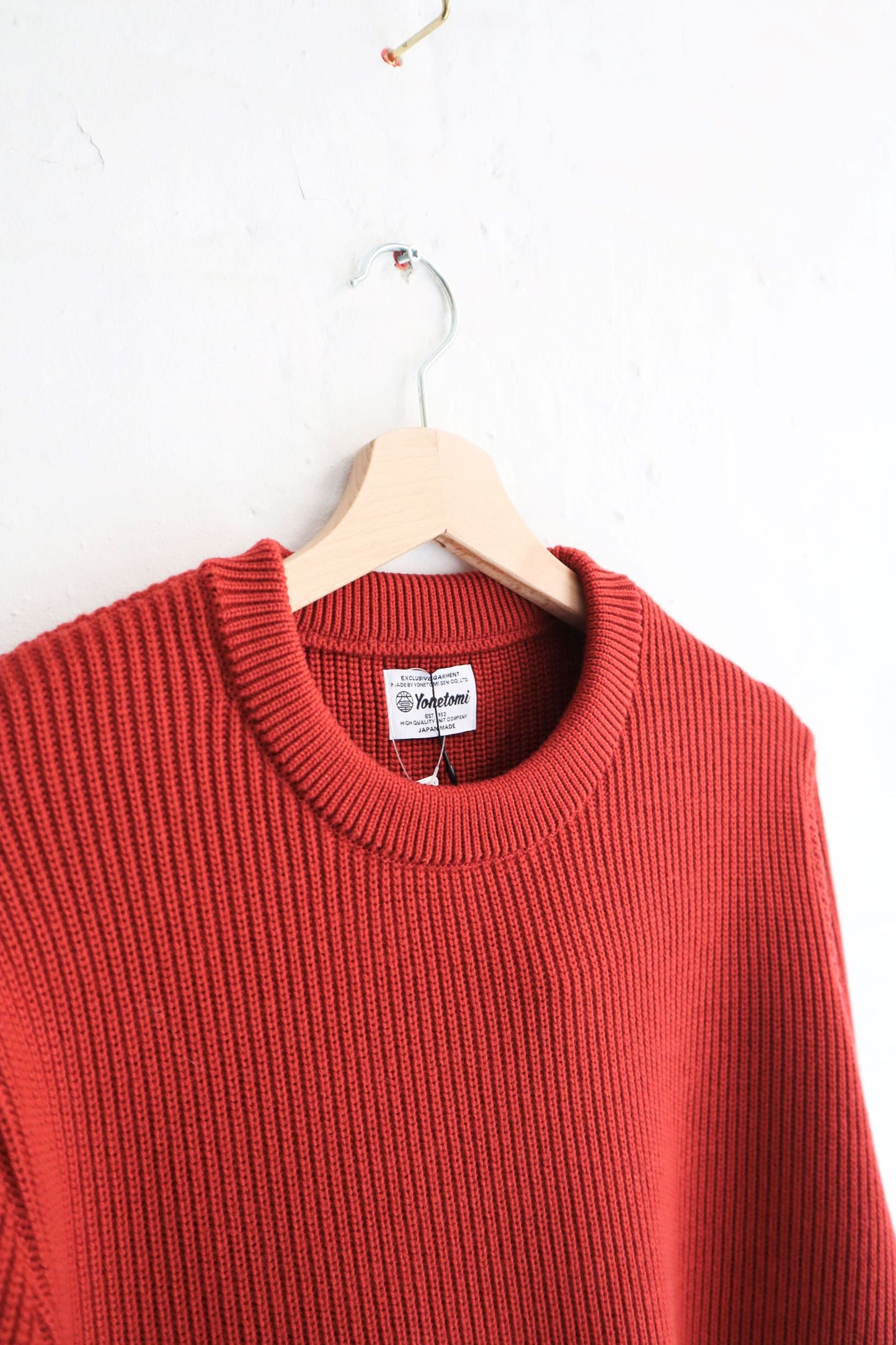 Yonetomi - Wool Rib Knit Pullover, Red