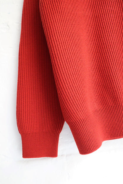 Yonetomi - Wool Rib Knit Pullover, Red