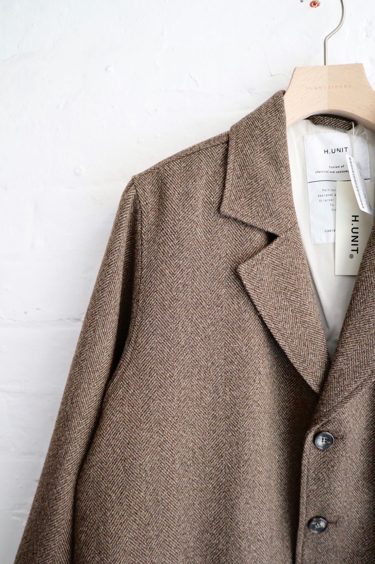 H. Unit - Tech-Tweed Jacket, Brown Herringbone