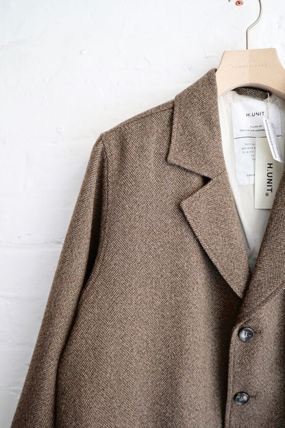 H. Unit - Tech-Tweed Jacket, Brown Herringbone