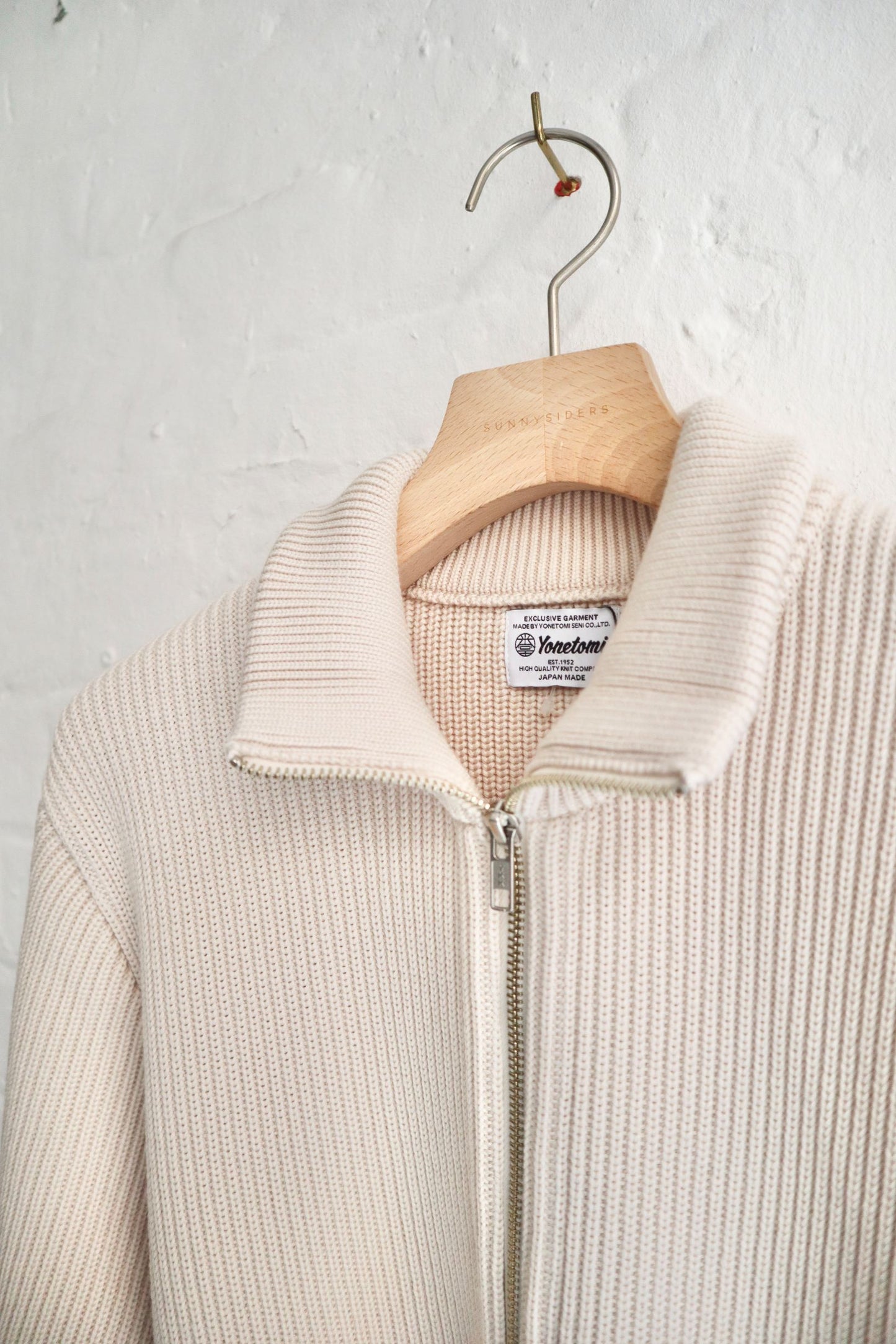 Yonetomi - Wool Rib Knit Blouson, Ecru