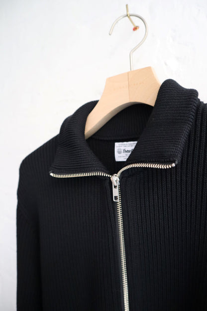 Yonetomi - Wool Rib Knit Blouson, Black