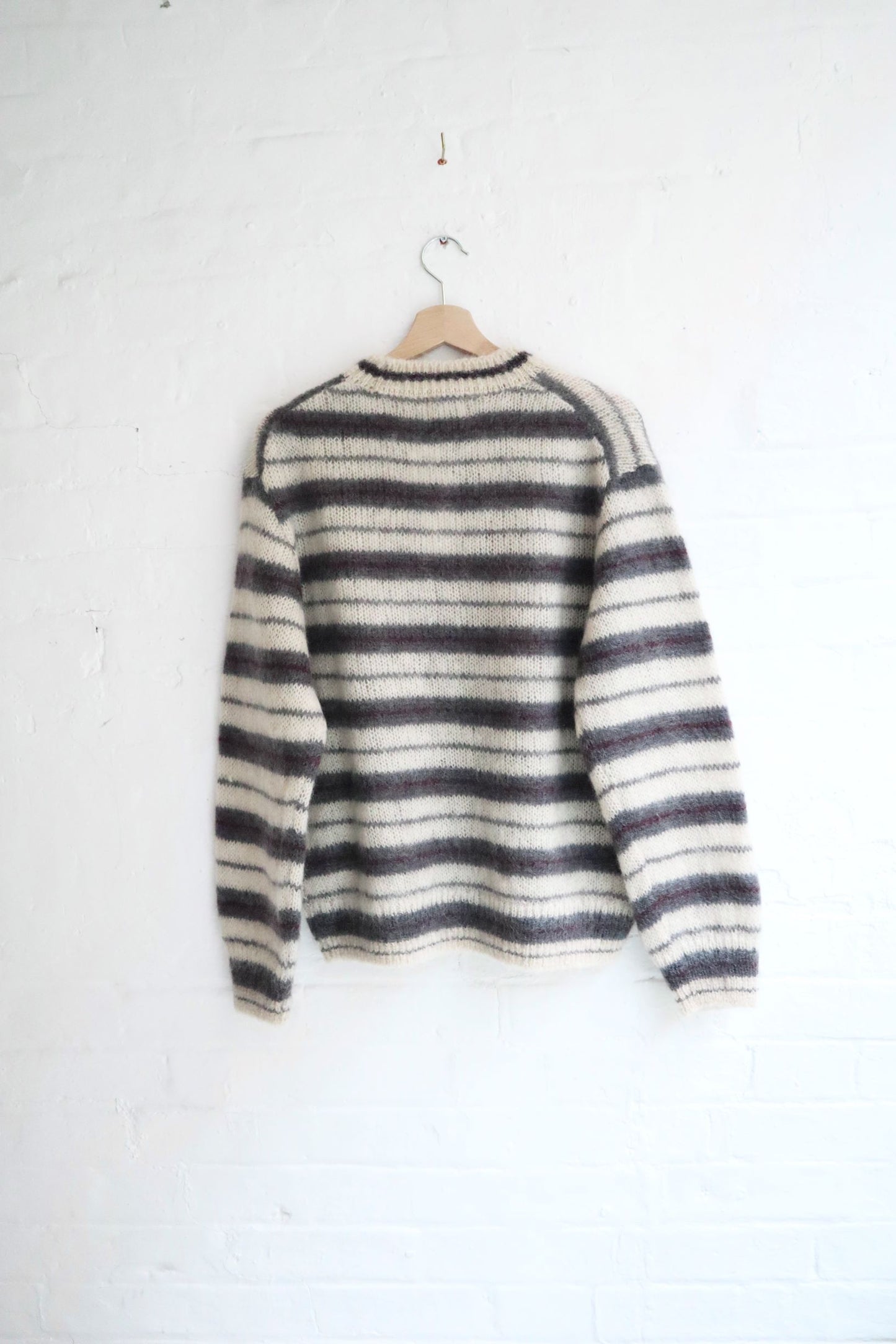 Yonetomi - Mohair Wool Border Knit, Ivory