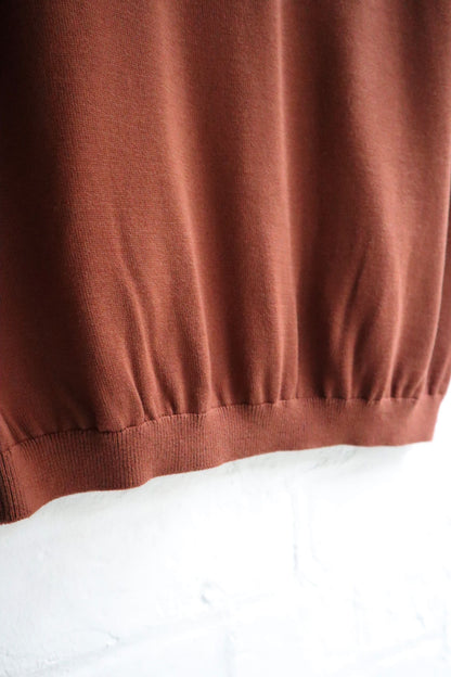 Fujito - Skipper Knit Polo. Brown
