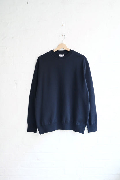 Yonetomi - Wave Cotton Pullover, Navy