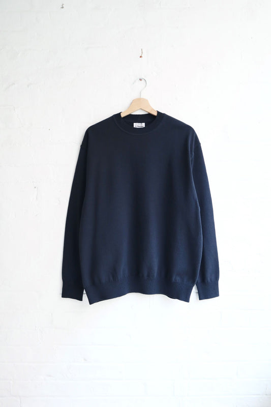 Yonetomi - Wave Cotton Pullover, Navy