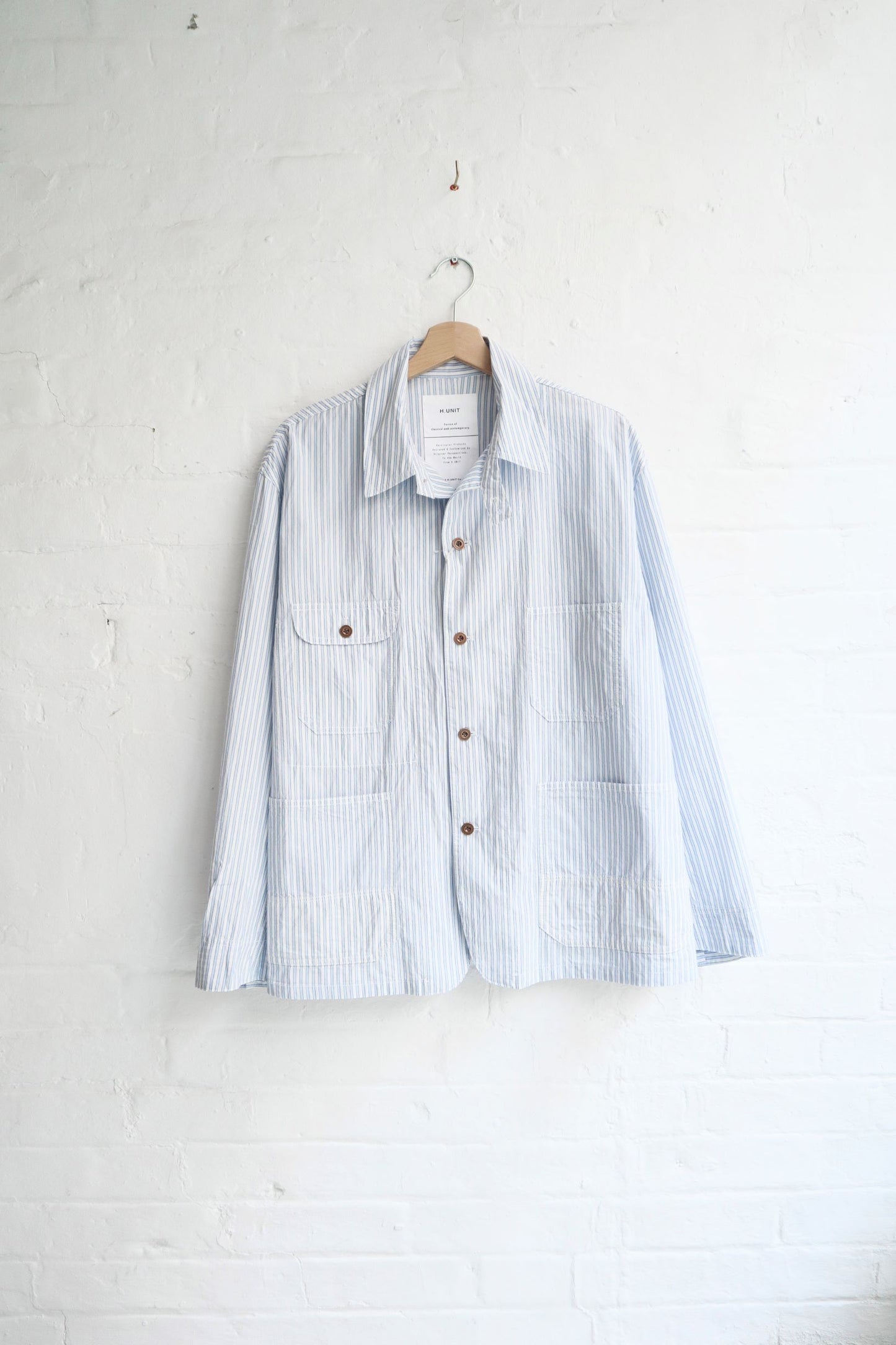 H.Unit - Coverall Shirt Jacket, Blue Stripe