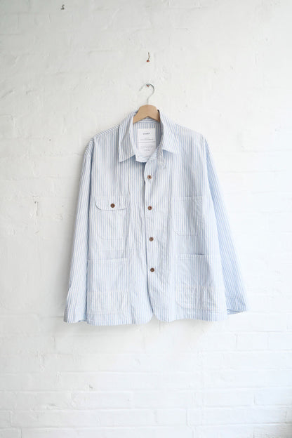 H.Unit - Coverall Shirt Jacket, Blue Stripe