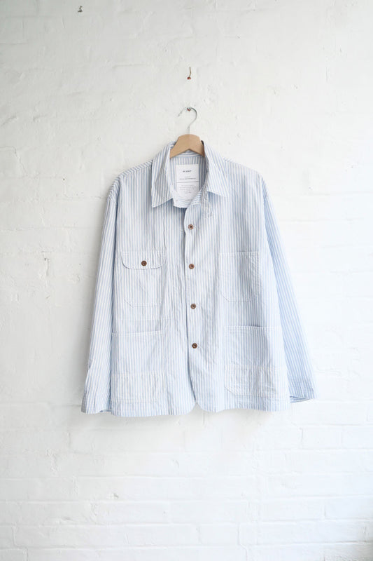 H.Unit - Coverall Shirt Jacket, Blue Stripe