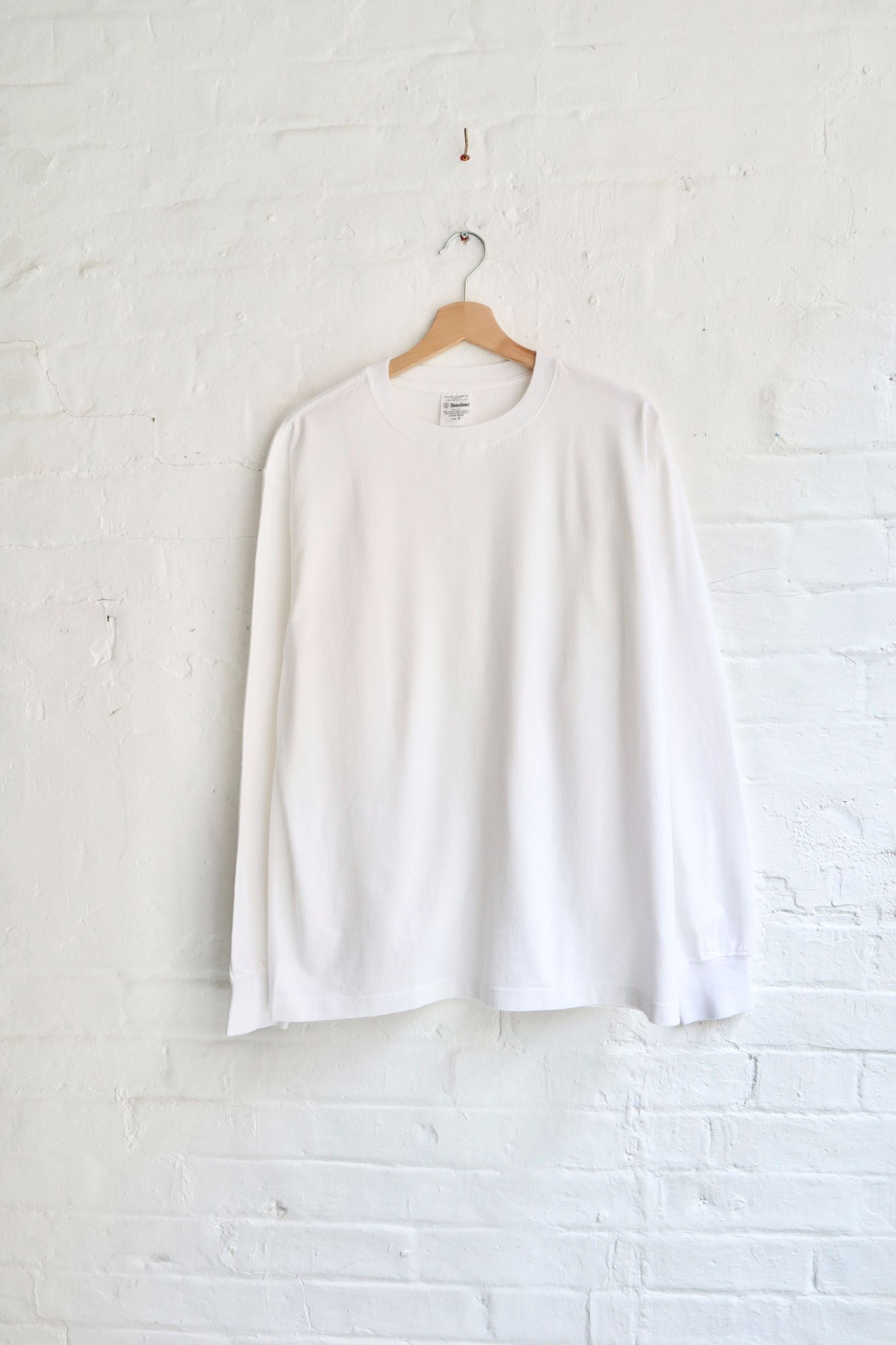 SUNNYSIDERS_YONETOMI_Yonetomi - 'New Basic' Long Sleeve T-Shirt, White_T-Shirts