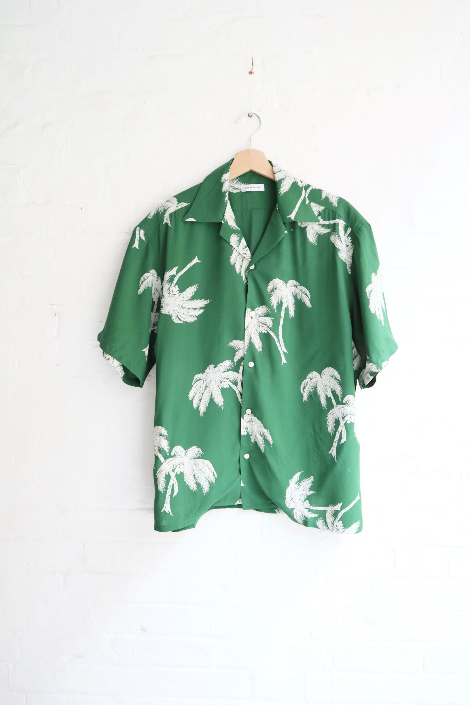SUNNYSIDERS_SUNNYSIDERS_Sunnysiders - Open Collar Shirt, Emerald Green_Shirts