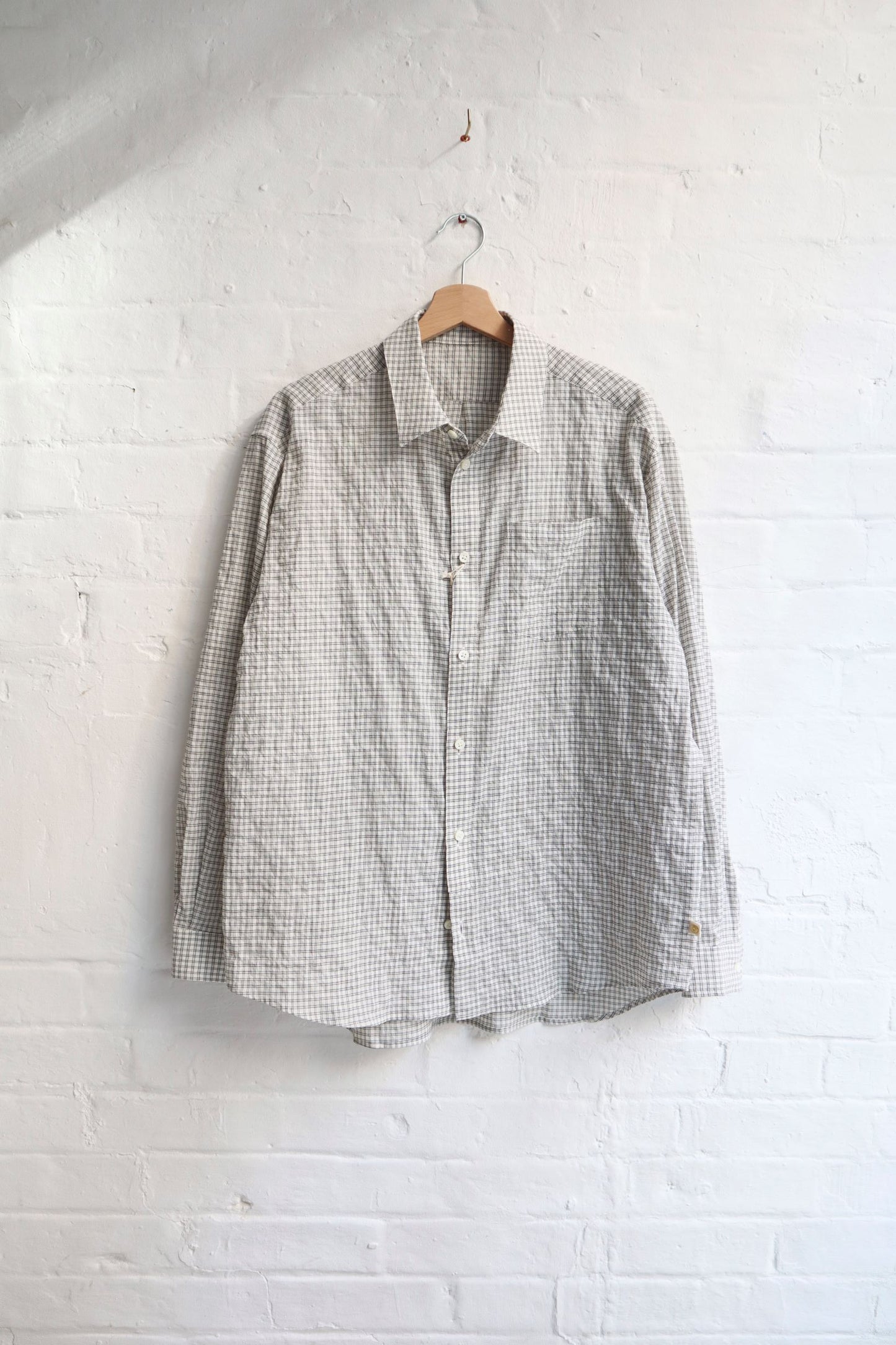 SUNNYSIDERS_Master & Co._Master & Co. - Shirring Shirt, White Check_Shirts