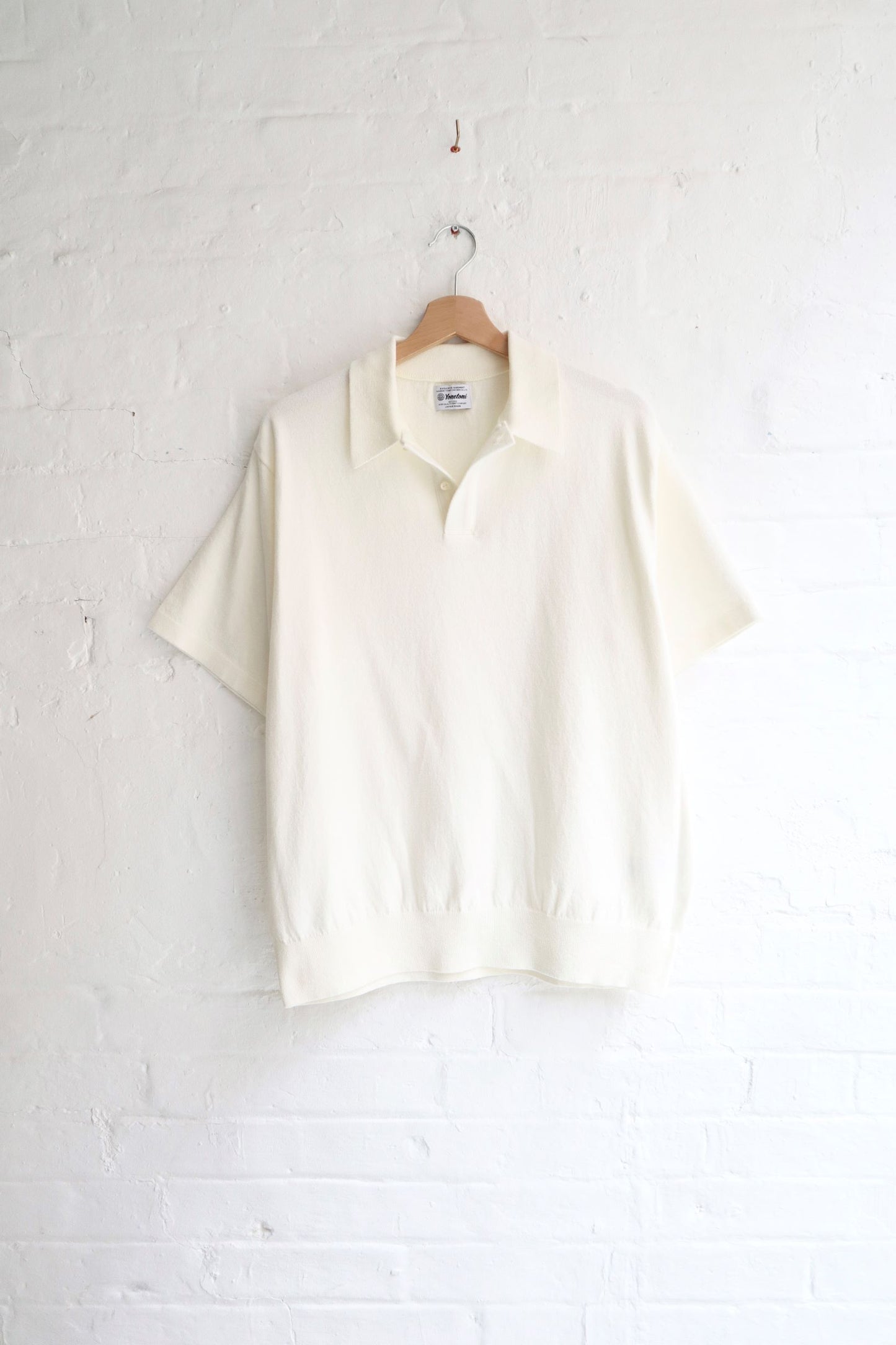 SUNNYSIDERS_YONETOMI_Yonetomi - Wave Cotton Polo, White_knitwear