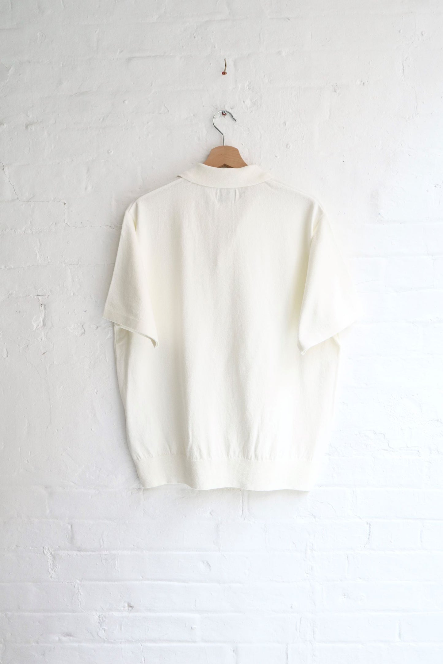 SUNNYSIDERS_YONETOMI_Yonetomi - Wave Cotton Polo, White_knitwear