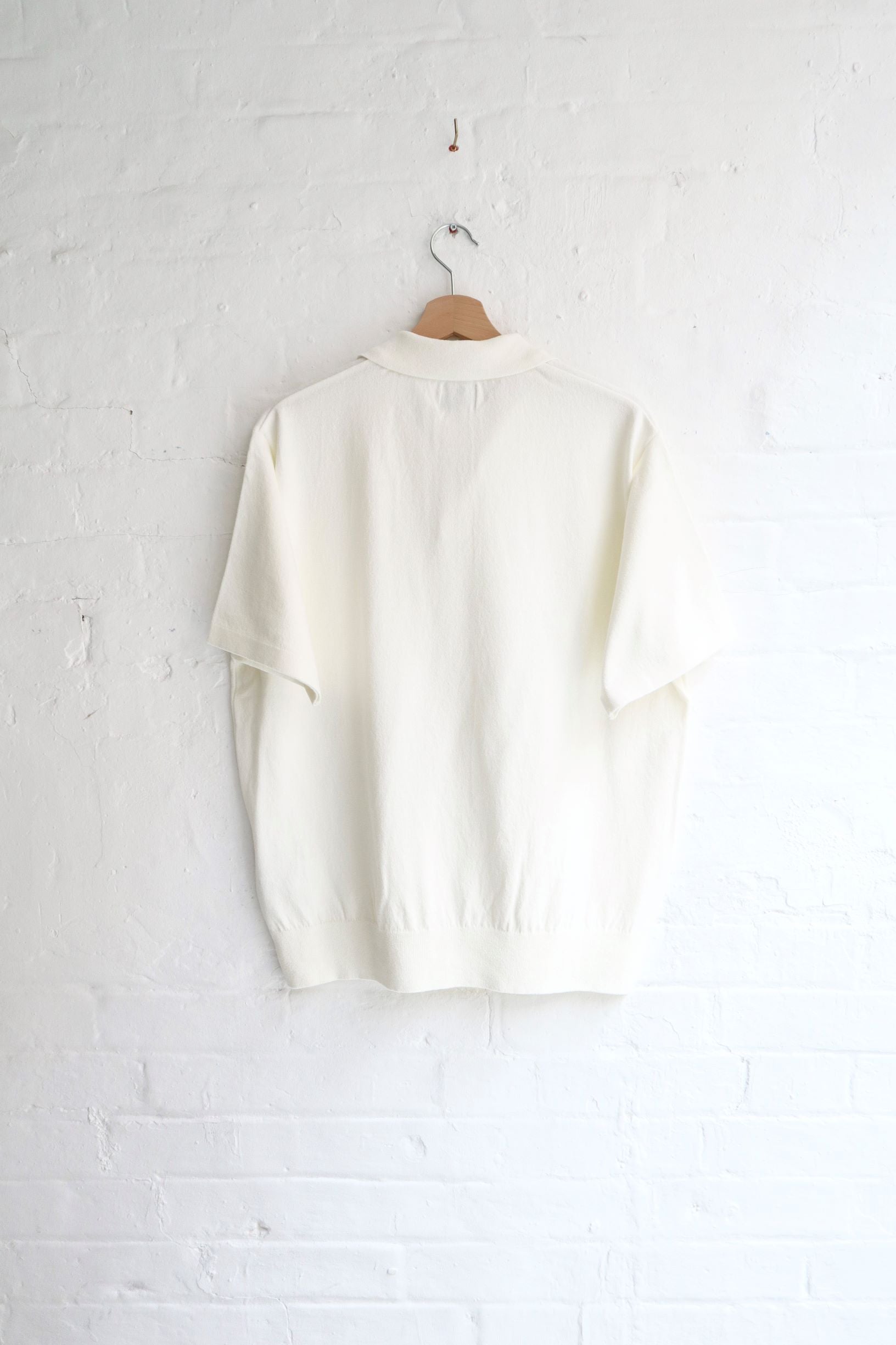 SUNNYSIDERS_YONETOMI_Yonetomi - Wave Cotton Polo, White_knitwear