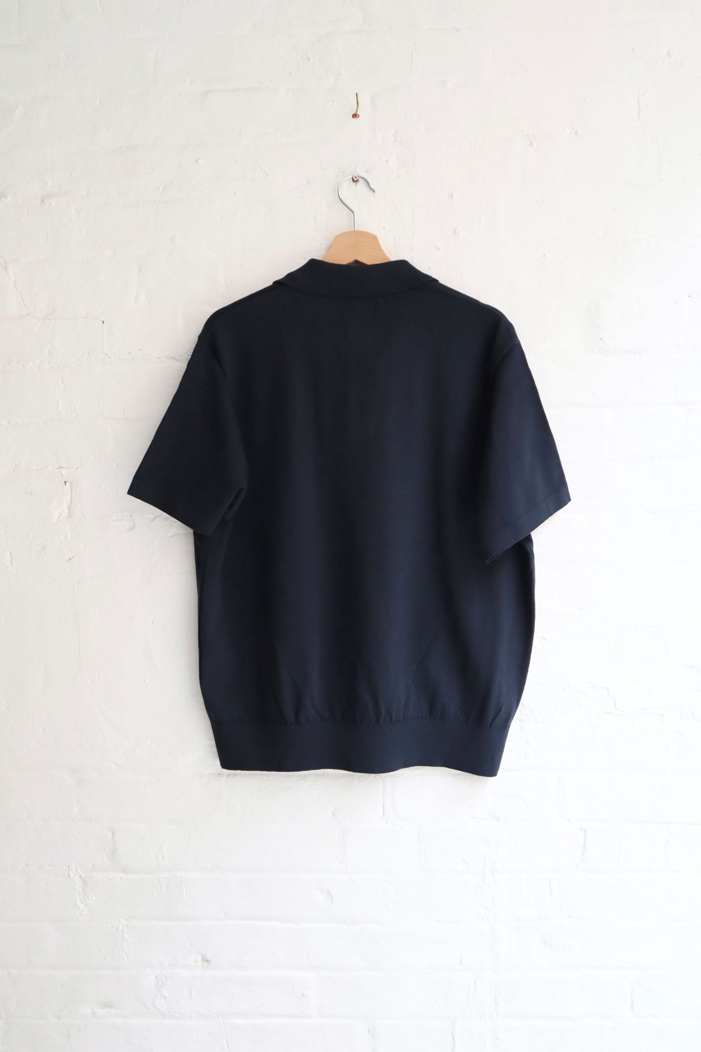 Yonetomi - Wave Cotton Polo, Navy