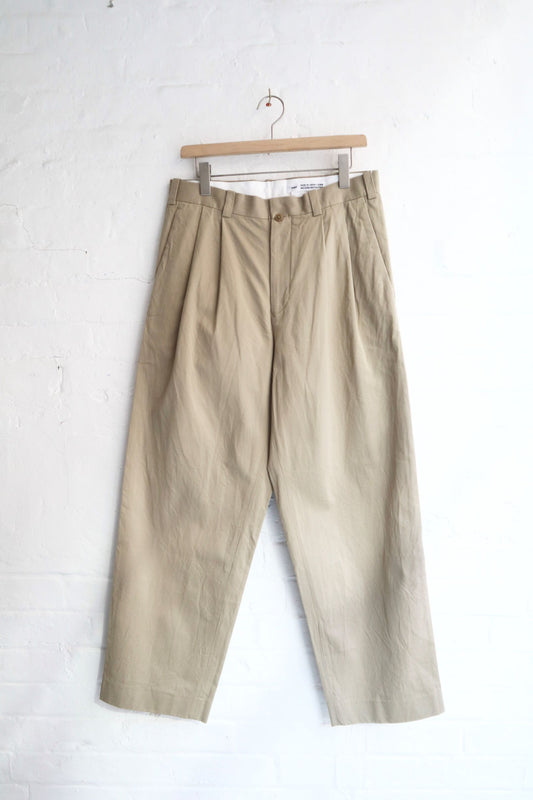 Yaeca - Chino Trousers Two-Tuck Straight, Khaki
