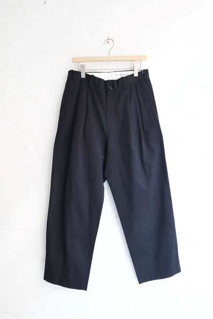 Yaeca - Chino Trousers Two-Tuck Straight, Navy