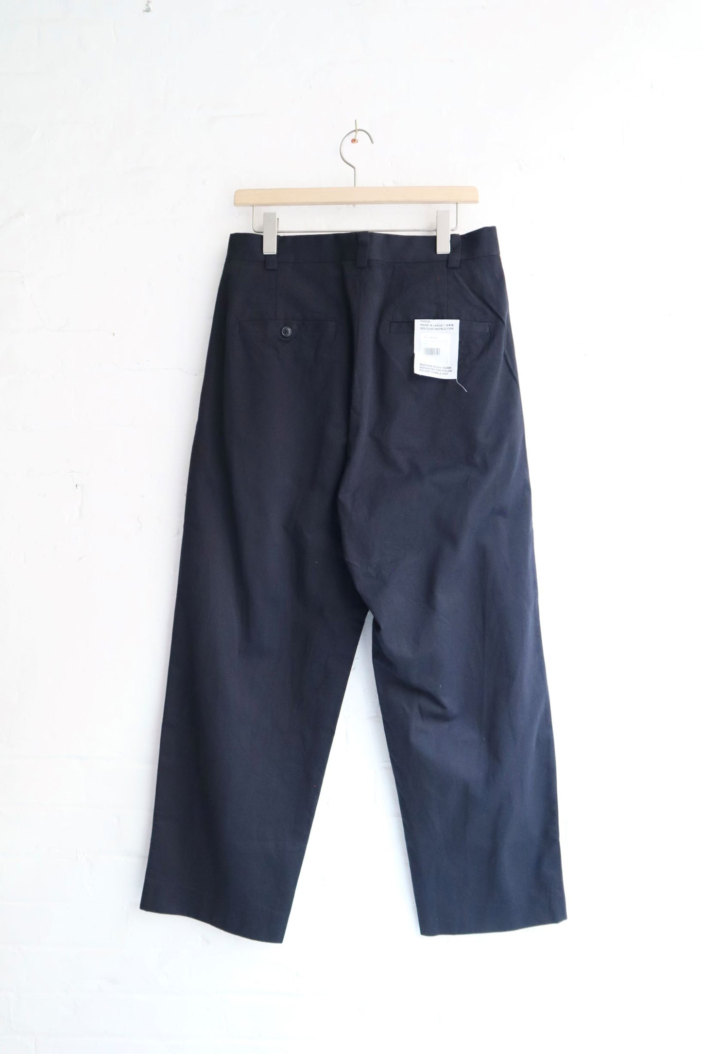 Yaeca - Chino Trousers Two-Tuck Straight, Navy