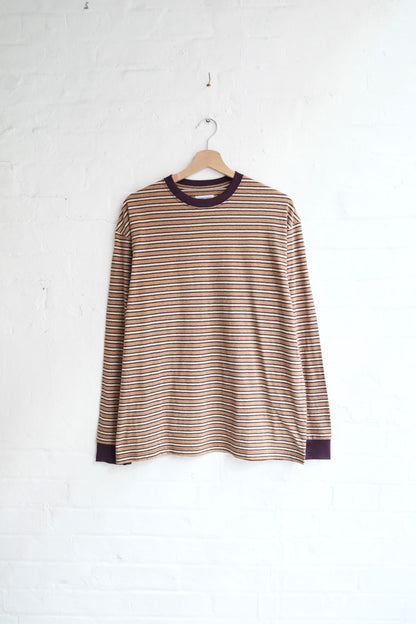 Sunnysiders - Multi Border Long Sleeve T-Shirt, Brown