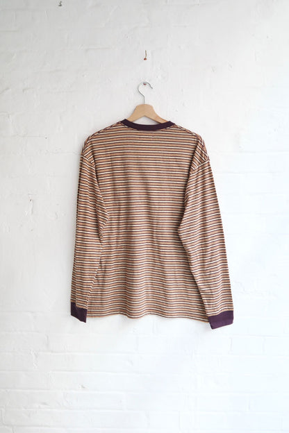 Sunnysiders - Multi Border Long Sleeve T-Shirt, Brown