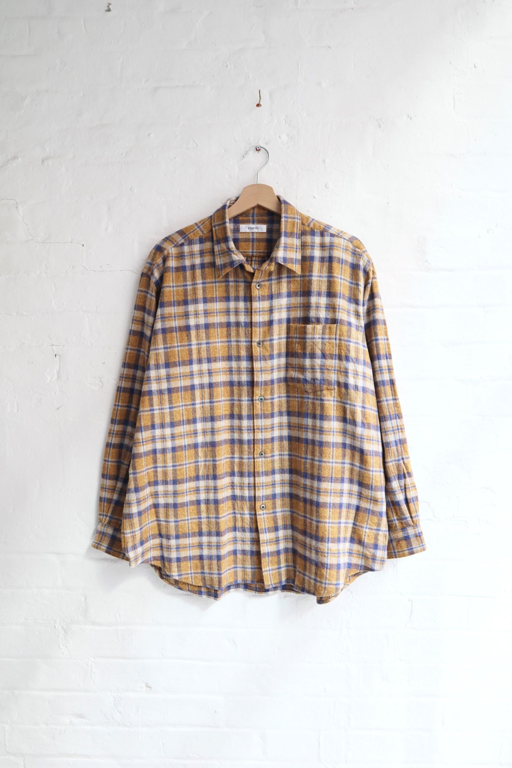 SUNNYSIDERS_FUJITO_Fujito - Big Sleeve Shirt, Orange Check_Shirts