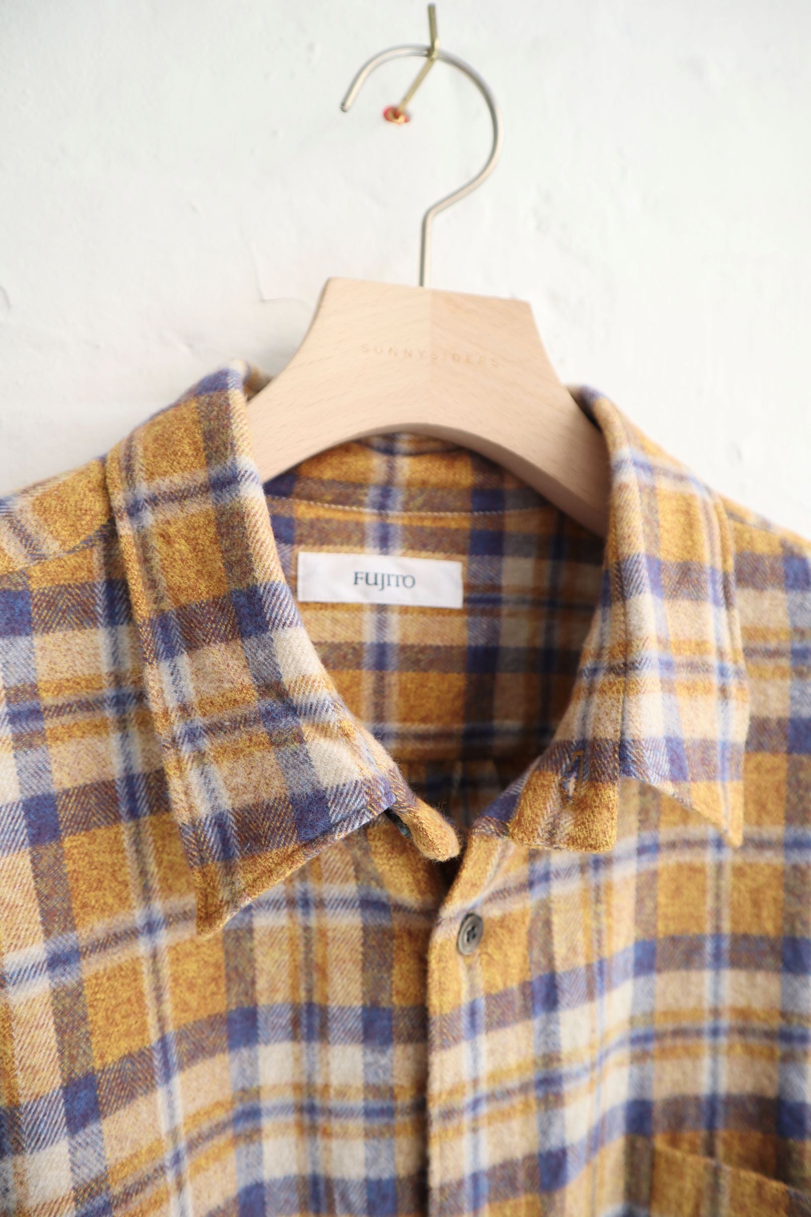 SUNNYSIDERS_FUJITO_Fujito - Big Sleeve Shirt, Orange Check_Shirts