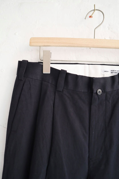 Yaeca - Chino Trousers Two-Tuck Straight, Navy