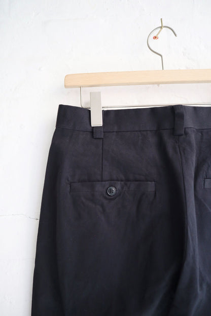 Yaeca - Chino Trousers Two-Tuck Straight, Navy