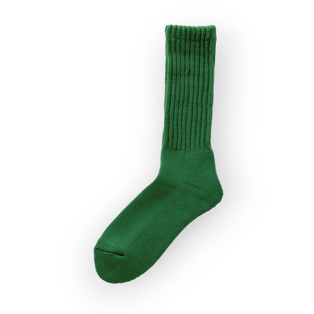 SUNNYSIDERS_ROTOTO_R1334 LOOSE PILE CREW SOCKS - Green_Socks