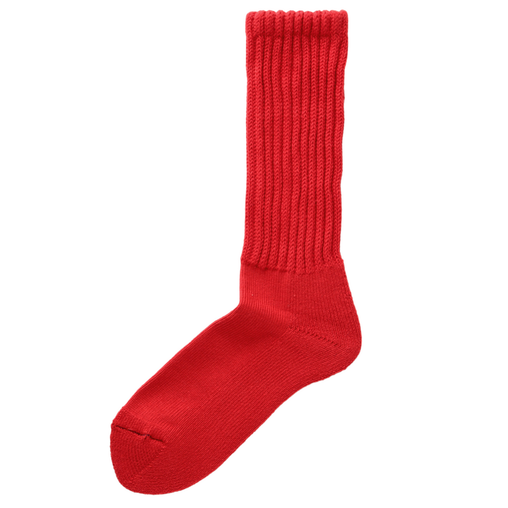 SUNNYSIDERS_ROTOTO_R1334 LOOSE PILE CREW SOCKS - Red_Socks