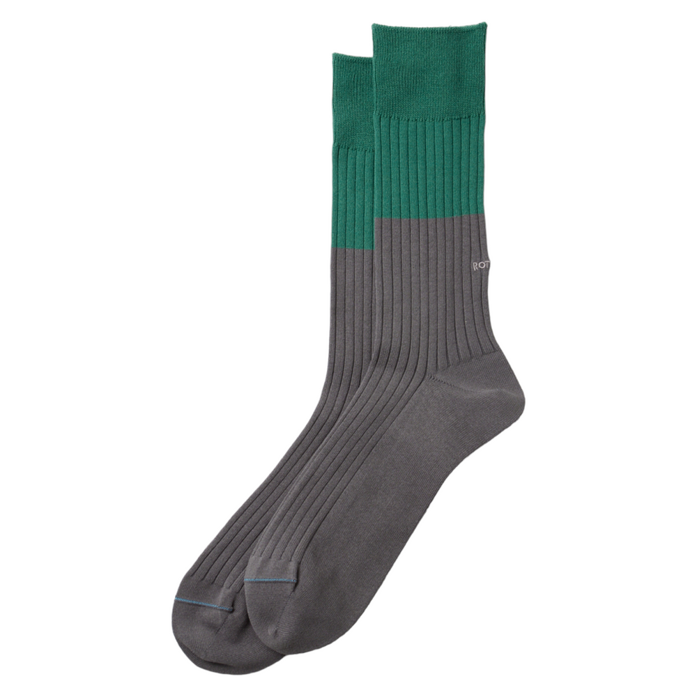SUNNYSIDERS_ROTOTO_R1459 BICOLOR FORMAL SOCKS Green /D.Gray_Socks